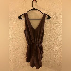 Purple ballet romper warm ups